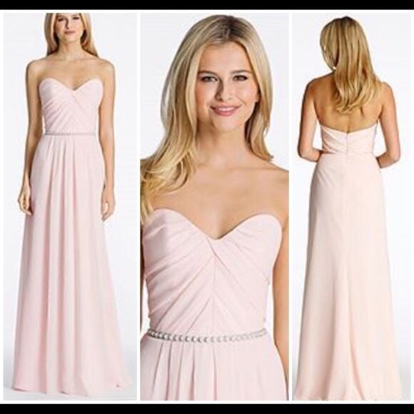 Hayley Paige Occasions Navy Strapless A-Line Gown - Picture 7 of 7